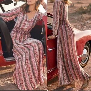 Soft Surroundings Floral Striped Maxi Dress